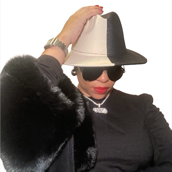 Duo Tone Fedora Hat, Classic Panama Hat, Dressy Unisex Panama Hat, Xmas Gift - Picture 3 of 5